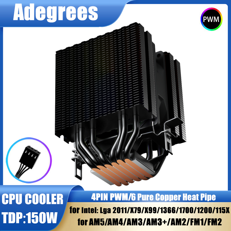 Air Cooler Cpu - 6 Heatpipes CPU-Luftkühler 4-polig PWM RGB